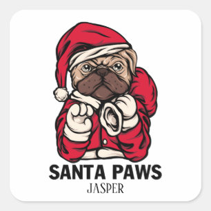 Santa Paws Christmas English Bulldog Gift Ideas Ca Square Sticker
