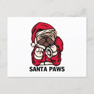 Santa Paws Christmas English Bulldog Gift Ideas Postcard