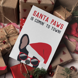 Santa Paws Christmas French Bulldog Card