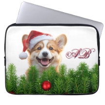 Santa Paws Corgi Holiday Laptop Design