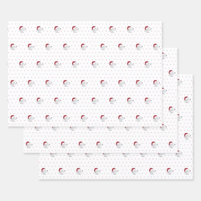 Santa Paws - Cute Dog Theme Christmas Wrapping Paper Sheet (Set)