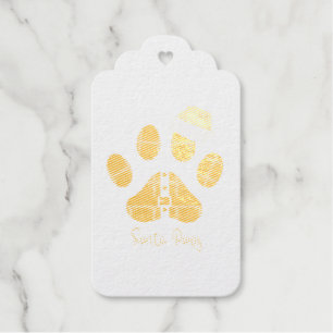 Santa Paws. Cute paw. I love dogs Gift Tags