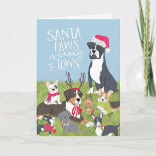 "Santa Paws" Dog-Themed Christmas Card