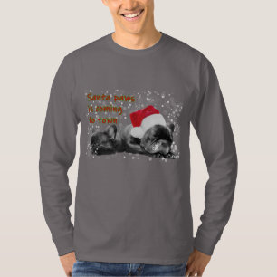 Santa paws french bulldog Christmas longsleeve T-Shirt