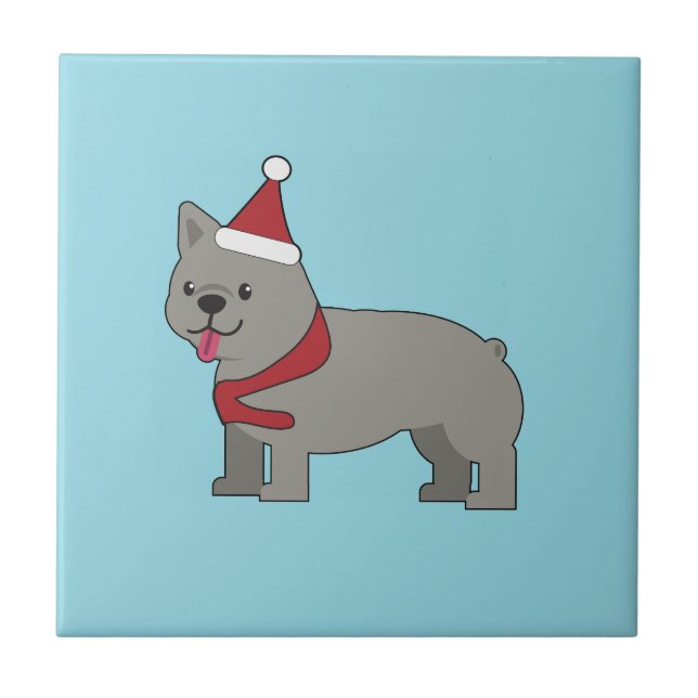 Santa Paws Holiday Ceramic Tile (Front)