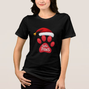 Santa Paws Holiday Pet Design Tri-Blend Shirt