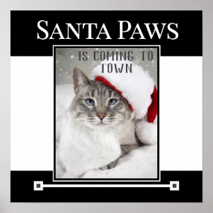 Santa Paws Is Coming To Town Christmas Poster