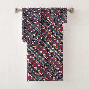 Santa Paws Is Coming To Town Cute Rottweiler Xmas Bath Towel Set