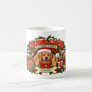 Santa Paws Is Coming to Town Dog Photo Coffee Mug