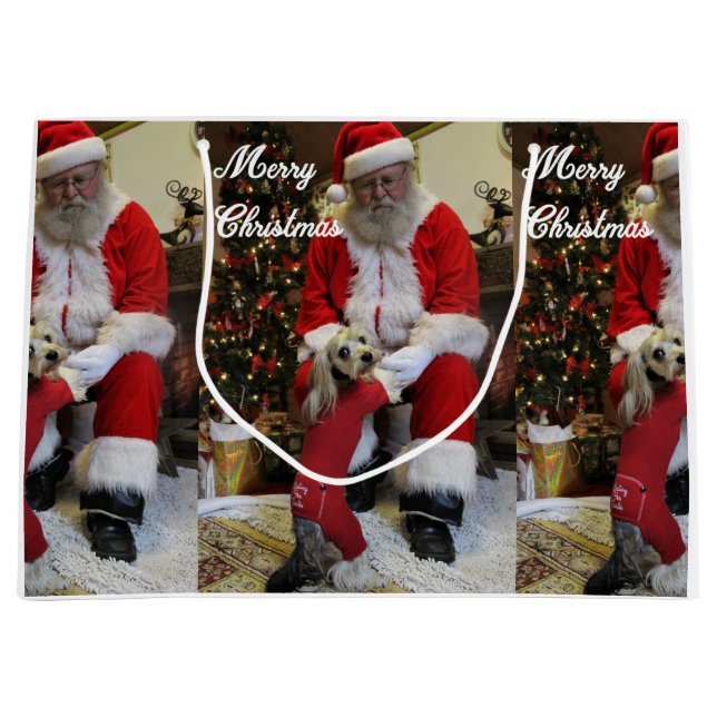 Santa Paws Large Gift Bag (Front)