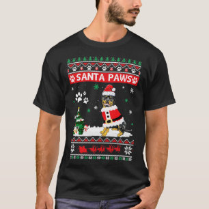 Santa Paws Rottweiler Merry Christmas Dog Funny Xm T-Shirt