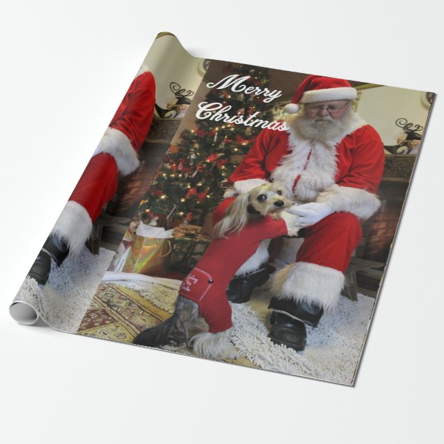 Santa Paws Wrapping Paper (Unrolled)