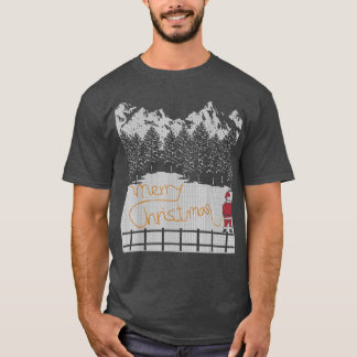 Santa Peeing Merry Christmas T  T-Shirt