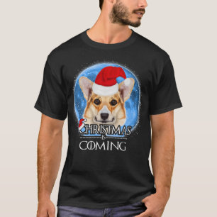 Santa Pembroke Welsh Corgi Dog Merry Christmas Is  T-Shirt