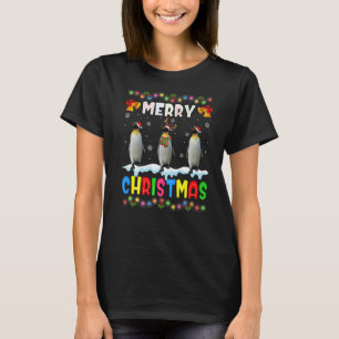 Santa Penguin Animals Merry Christmas Pajama T-Shirt