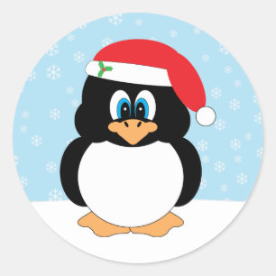 Santa Penguin Christmas Stickers