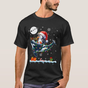 Santa Penguin Riding Orca Reindeer Christmas Sea A T-Shirt