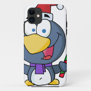 Santa Penguin with Candy Cane iPhone 11 Case