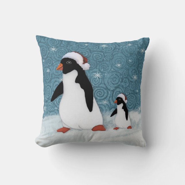 Santa Penguins Pillow (Front)
