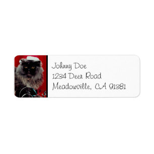 Santa Persian Cat Christmas Label Return Address Label