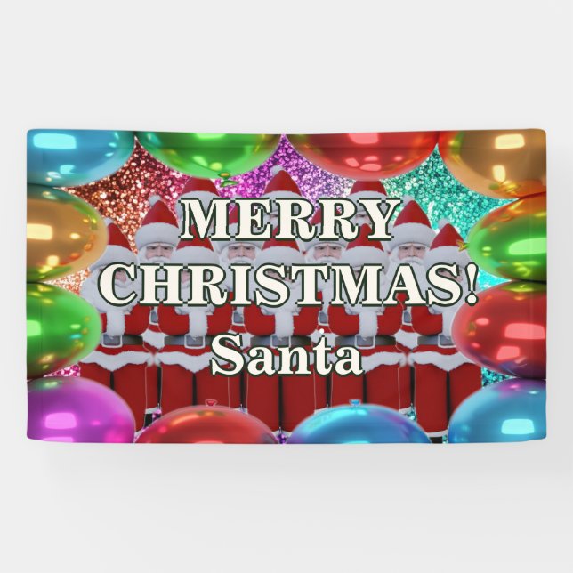 Santa Personalised character birthday banner (Horizontal)