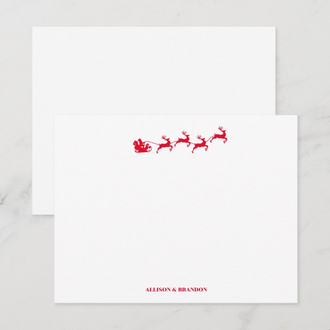 Santa Personalised Christmas Stationery  Card (Front/Back)