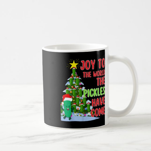 Santa Pickle Christmas Tree Lights Fun Pickle Gift Coffee Mug (Right)