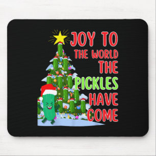 Santa Pickle Christmas Tree Lights Fun Pickle Gift Mouse Pad