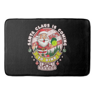 Santa Pickleball Christmas, Funny Santa  Bath Mat