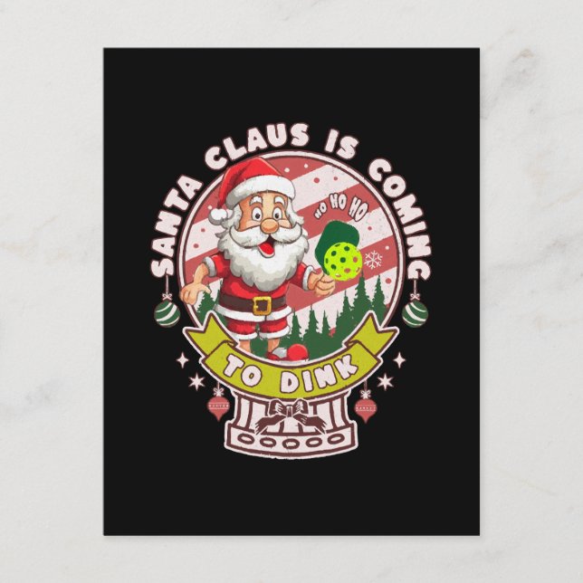Santa Pickleball Christmas, Funny Santa  Enclosure Card (Front)
