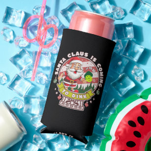 Santa Pickleball Christmas, Funny Santa  Seltzer Can Cooler