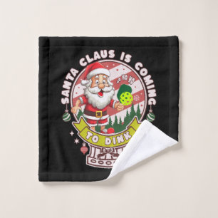 Santa Pickleball Christmas, Funny Santa  Wash Cloth