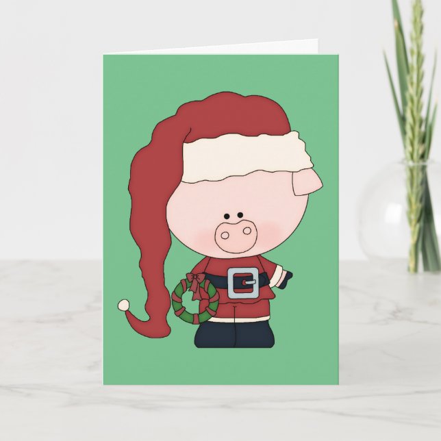 Santa Pig Christmas Card (Front)