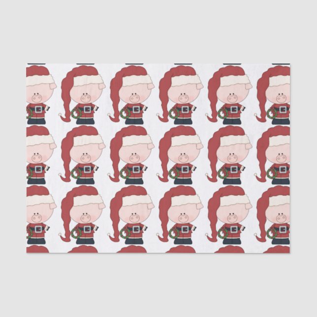 Santa Pig Claus Tissue Paper (Front)