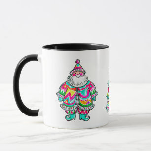 Santa Pink Christmas Tree Aesthetic Mug