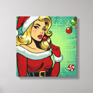 Santa Pinup: Pop Art Glam Canvas Print