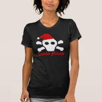 Santa Pirate - Cute Pirate Skull with Santa Hat