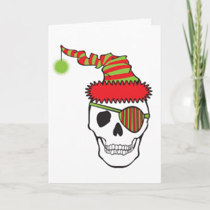Santa Pirate Skull Holiday Card