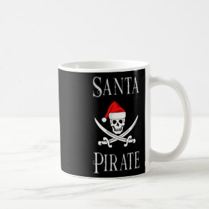 Santa Pirate Skull Swords Christmas Hat Boating Lo Coffee Mug