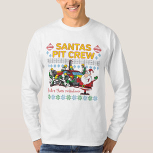 Santa Pit Crew Race Car Ugly Christmas Sweater