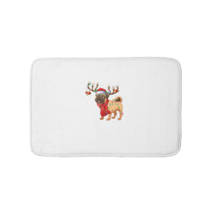 Santa Pitbull Christmas Tree Light Pajama Dog X-ma Bath Mat