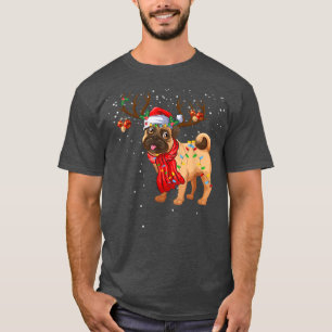 Santa Pitbull Christmas Tree Light Pajama Dog Xmas T-Shirt