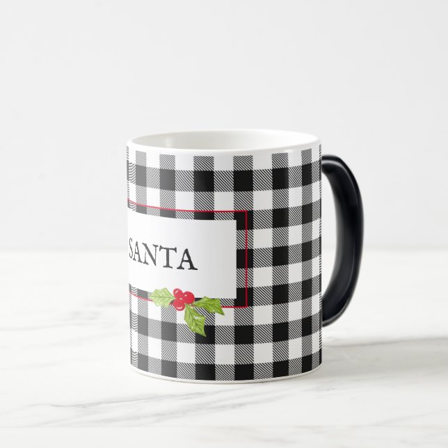 SANTA Plaid Christmas Holly Classic Festive Fun Magic Mug (Front Right)