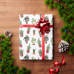 Santa Plants Christmas Wrapping Paper