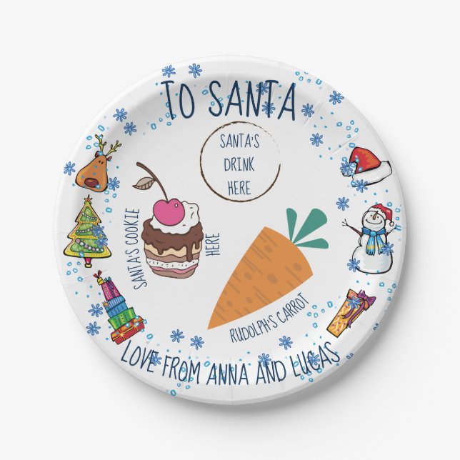 Santa Plate Christmas Doodle art design (Front)