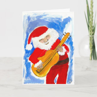 Santa Playin' Bass Holiday Card