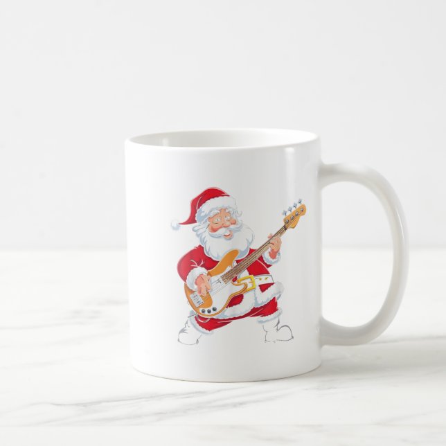 Santa Playing A B Guitar Xmas Christmas  Coffee Mug (Right)