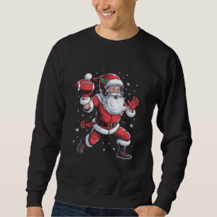Santa Playing American Football Christmas Sweatshirt