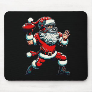 Santa Playing American Football Christmas Women Me Mouse Pad