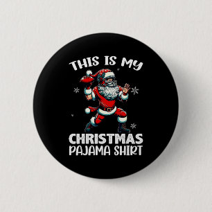 Santa Playing American Football, This Is My Christ 6 Cm Round Badge